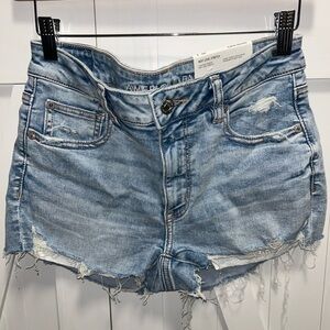 American Eagle Outfitters Blue Jean Shorts Distressed High-Waisted
